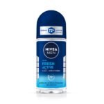 NIVEA MEN Fresh Active 50ml Deo Underarm Roll On | With Fresh Ocean Extracts Scent| 72 H Freshness| 0% Alcohol |