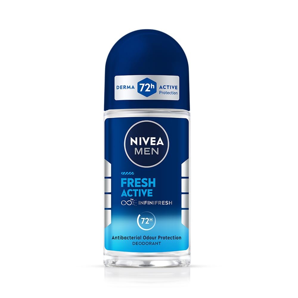51ch9EOUrvL._SL1000_ NIVEA MEN Fresh Active 50ml Deo Underarm Roll On | With Fresh Ocean Extracts Scent| 72 H Freshness| 0% Alcohol | - Image 1
