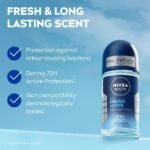 NIVEA MEN Fresh Active 50ml Deo Underarm Roll On | With Fresh Ocean Extracts Scent| 72 H Freshness| 0% Alcohol | - Image 4